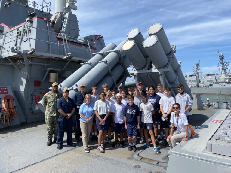 Catholic school students visit Naval Base